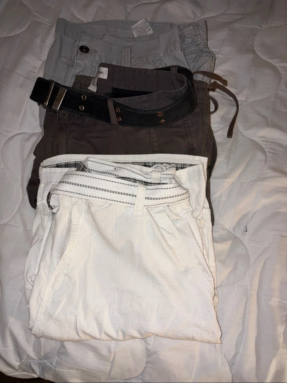 Calvin Klein Men's Cargo Shorts - White, Light Gray, Brown
